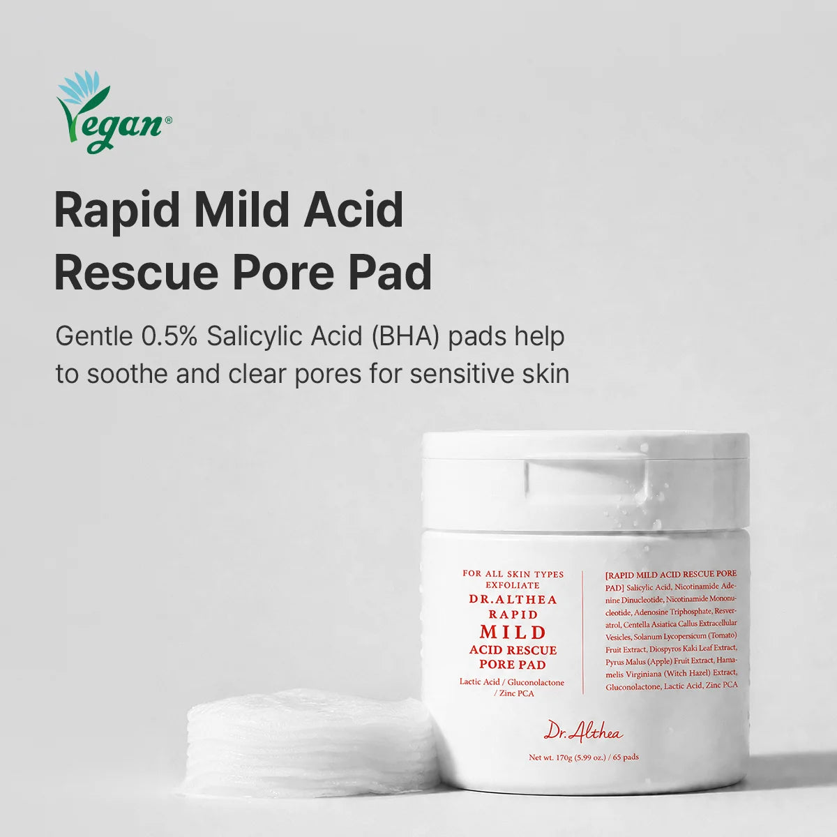 Dr.Althea - Rapid Mild Acid Rescue Pore Pad (65 pads)