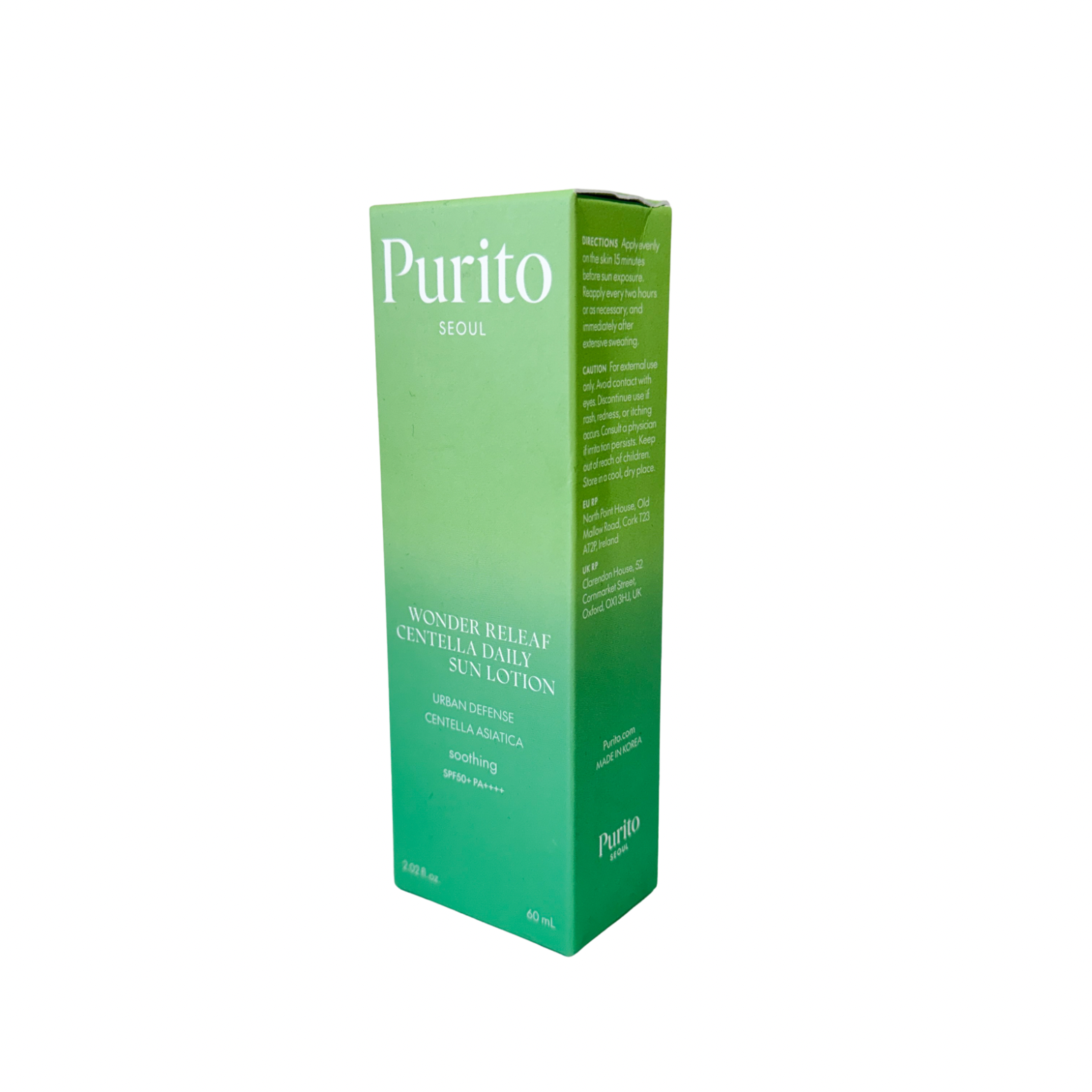 (Damaged box) [PURITO SEOUL] WONDER RELEAF CENTELLA DAILY SUN LOTION (60ml)