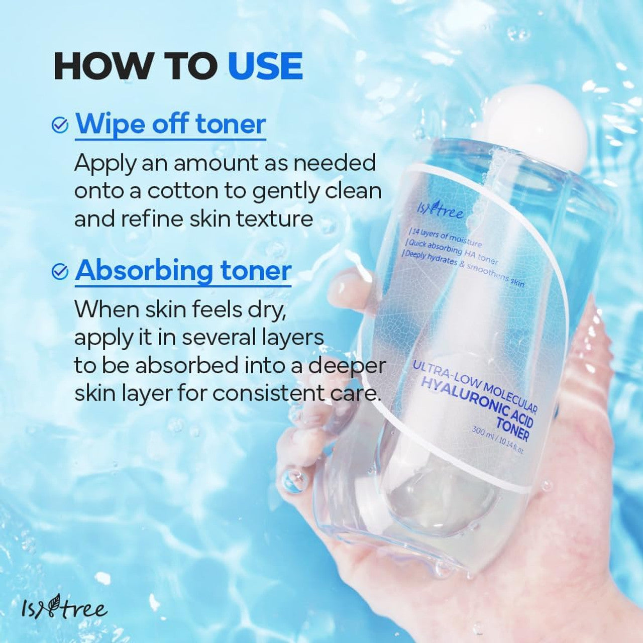 [ISNTREE] ULTRA-LOW MOLECULAR HYALURONIC ACID TONER (300ml)
