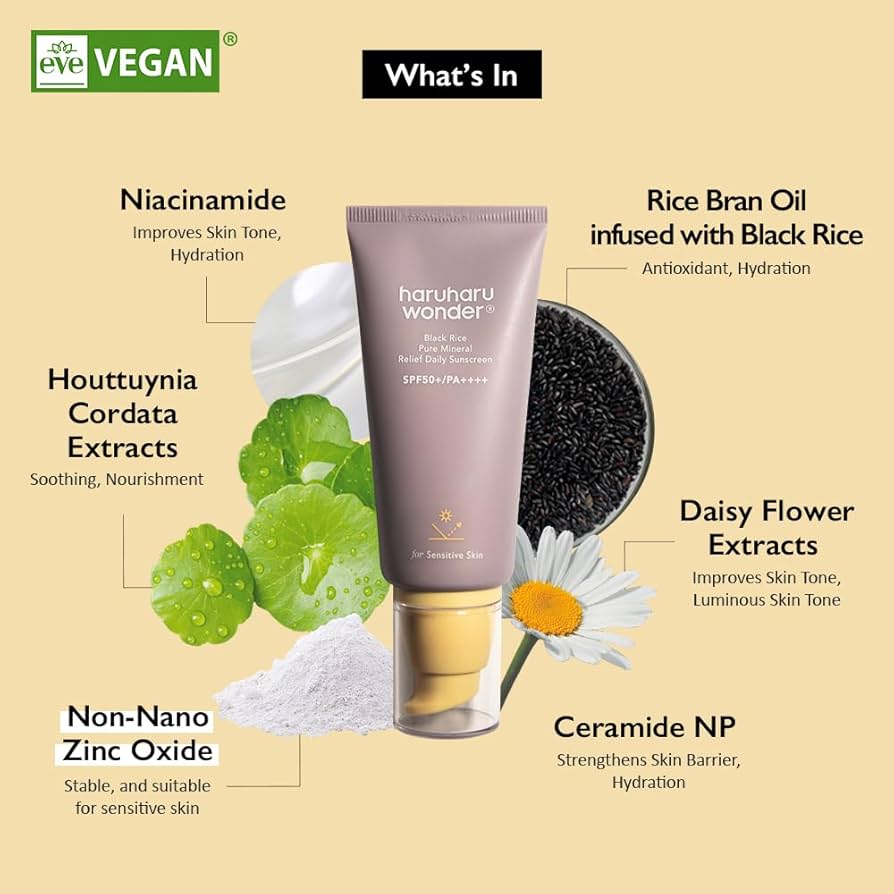 [HARUHARU WONDER] BLACK RICE PURE MINERAL RELIEF DAILY SUNSCREEN (50ml)
