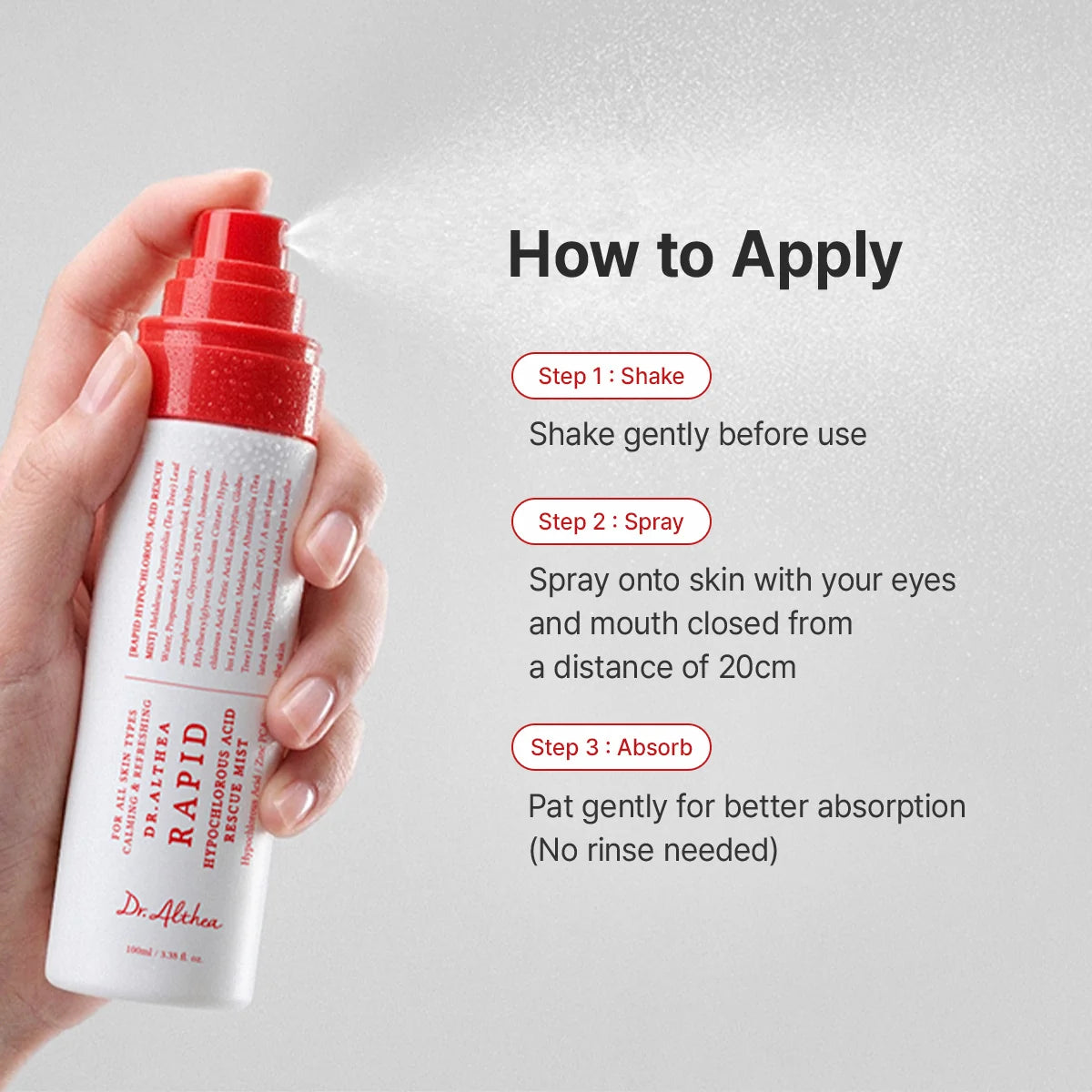 Dr. Althea - Rapid Hypochlorous
Rescue Mist (100ml)