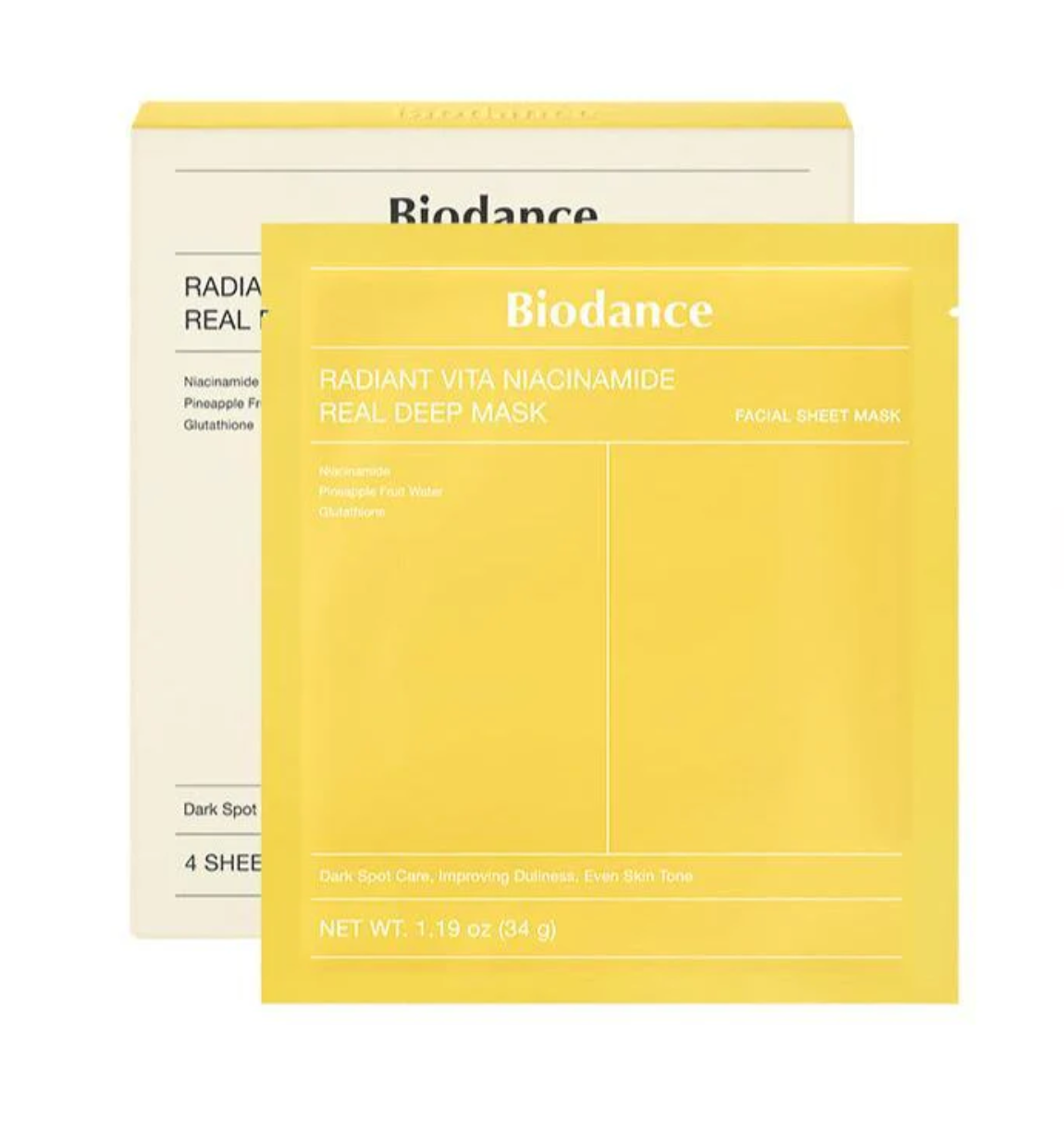 [BIODANCE] RADIANT VITA NIACINAMIDE REAL DEEP MASK (4pc)